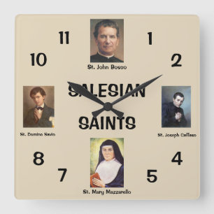 Salesianの聖者の柱時計 スクエア壁時計