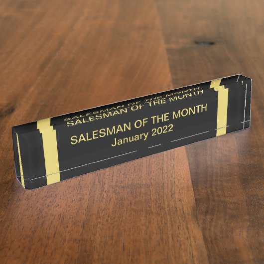 Salesman of the Month Award Desk Nameプレート デスクネームプレート (側面)