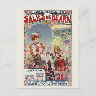 Salies de Bearn France Vintage Poster 1900 ポストカード