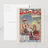 Salies de Bearn France Vintage Poster 1900 ポストカード (正面/裏面)
