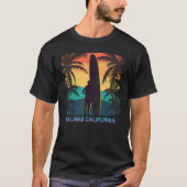 Salinas California Palm Tree Surfboard Surfer Surf Tシャツ (正面)