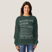 Salisburyステーキの栄養事実感謝祭クリス スウェットシャツ (正面フル)