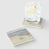 Salisbury，マス，ヴィンテージビーチシーンMassachusett ストーンコースター (横)