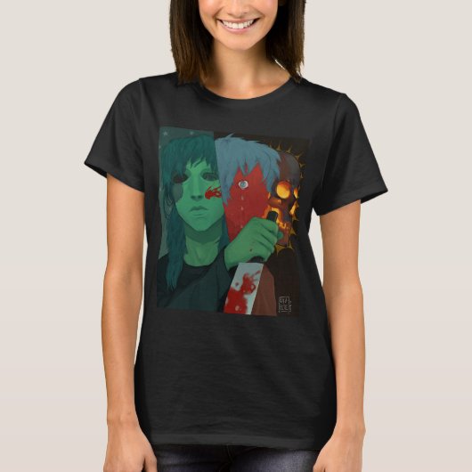 Sally Face: デジタルペインティング Tシャツ (正面)