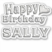 Sally Happy Birthday silver Aufkleber Sticker シール (正面)