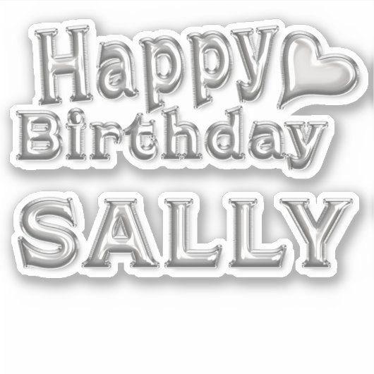 Sally Happy Birthday silver Aufkleber Sticker シール (正面)