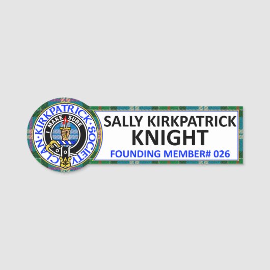 Sally Kirkpatrick Knight CKS Name Badge 名札 (正面)