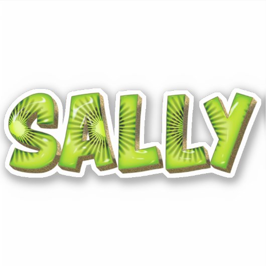 Sally Name Kiwi Design Aufkleber Sticker シール (正面)