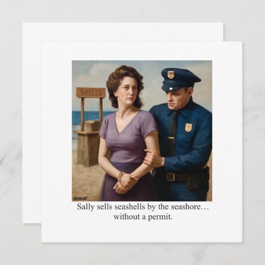 Sally sells seashells by the seashore 招待状 (正面/裏面)