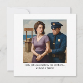Sally sells seashells by the seashore 招待状