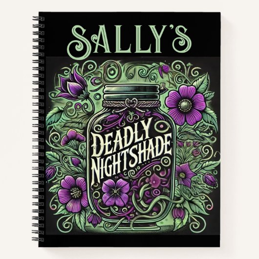 Sally's Deadly Nightshade Journal – ゴシックフローラ ノートブック (正面)