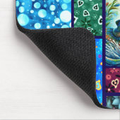 Salmon Crazy Quilt Floral Whimsical Colorful マウスパッド (コーナー)