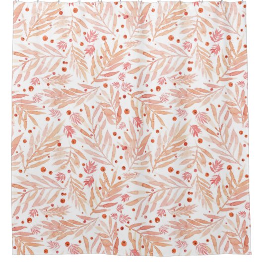 Salmon Foliage シャワーカーテン (正面)