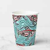 Salmon Haida Art Spirit Pacific Northwest Native 紙コップ (裏面)