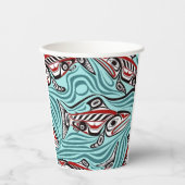 Salmon Haida Art Spirit Pacific Northwest Native 紙コップ (正面)