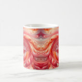 Salmon Pink Modern Abstract Swirling コーヒーマグカップ (中央)