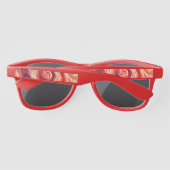 Salmon Pink Modern Abstract Swirling サングラス (裏面)