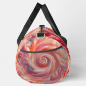 Salmon Pink Modern Abstract Swirling ダッフルバッグ (右)