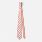 Salmon Polka Dots on White Custom Necktie ネクタイ (正面)