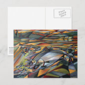 Salmon Sunrise cubism Postcard ポストカード (正面/裏面)
