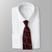 Salmon Trout Head Black & Red Tie ネクタイ (タイ)