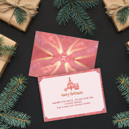 salmon winter christmas wish sunburtst mandala カード