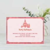 salmon winter christmas wish sunburtst mandala カード (スタンド正面)