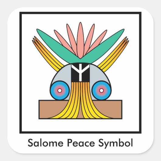 Salomeのピースマークのステッカー スクエアシール (正面)