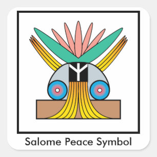 Salomeのピースマークのステッカー スクエアシール