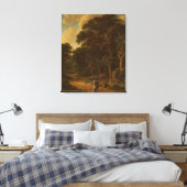 Salomon Rombouts – 森のある森林の風景… キャンバスプリント (インサイチュ (寝室))
