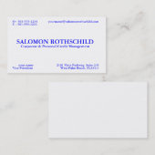 SALOMON ROTHSCHILD 名刺 (正面/裏面)