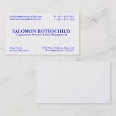 SALOMON ROTHSCHILD 名刺 (正面/裏面)