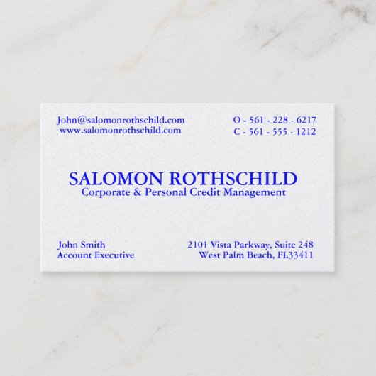 SALOMON ROTHSCHILD 名刺 (正面)