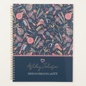 Salon appointment planner — navy, blush & crea プランナー手帳 (正面)