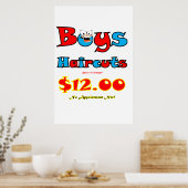 Salon Barbershop Poster Boys Haircuts  ポスター (キッチン)