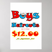 Salon Barbershop Poster Boys Haircuts  ポスター (正面)