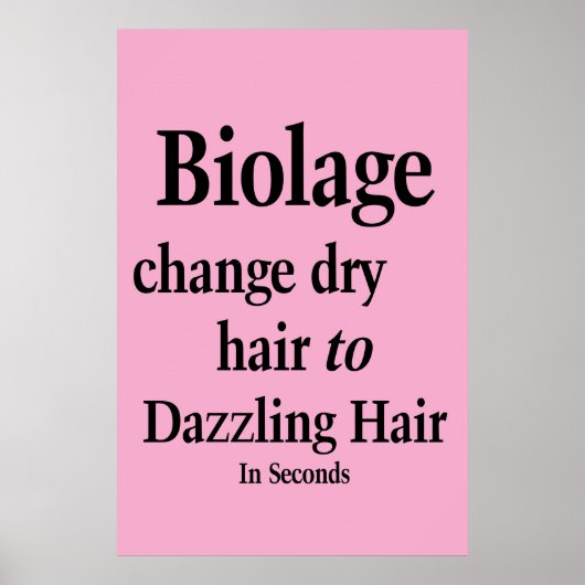 Salon Barbershop Poster Hair Dry to Dazz Biolage  ポスター (正面)