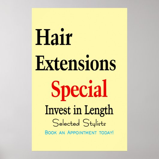 Salon Barbershop Poster Hair Extensions Length ポスター (正面)