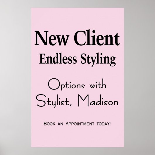 Salon Barbershop Poster Hair New Client Stylist  ポスター (正面)