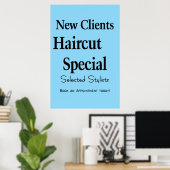 Salon Barbershop Poster Haircuts New Client  ポスター (ホームオフィス)
