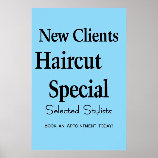 Salon Barbershop Poster Haircuts New Client  ポスター (正面)