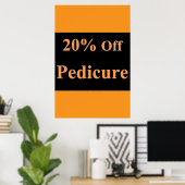 Salon Barbershop Posters 20% Off Pedicure ポスター (ホームオフィス)