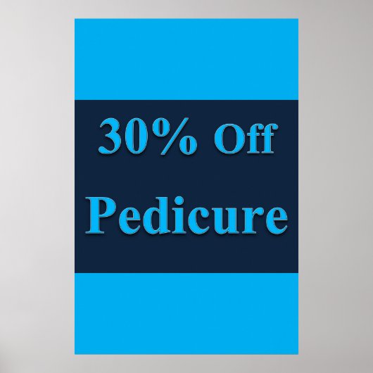 Salon Barbershop Posters 30% Off Pedicure ポスター (正面)
