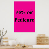 Salon Barbershop Posters 50% Off Pedicure Pink ポスター (キッチン)