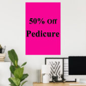 Salon Barbershop Posters 50% Off Pedicure Pink ポスター (ホームオフィス)