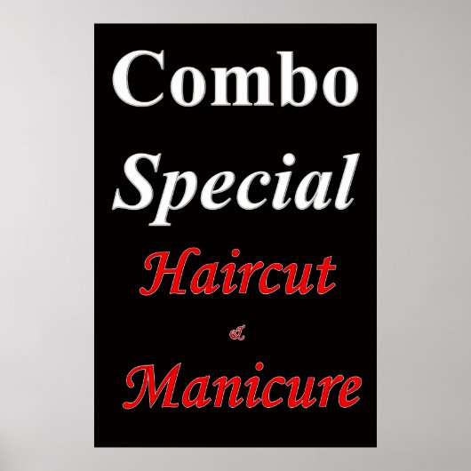 Salon Barbershop Posters Combo Haircut & Manicure ポスター (正面)