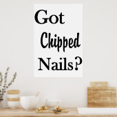 Salon Barbershop Posters Got Chipped Nails? ポスター (キッチン)