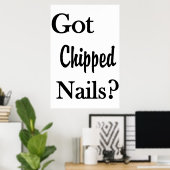 Salon Barbershop Posters Got Chipped Nails? ポスター (ホームオフィス)