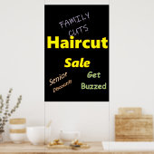 Salon Barbershop Posters Haircut Sale ポスター (キッチン)