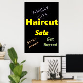 Salon Barbershop Posters Haircut Sale ポスター (ホームオフィス)